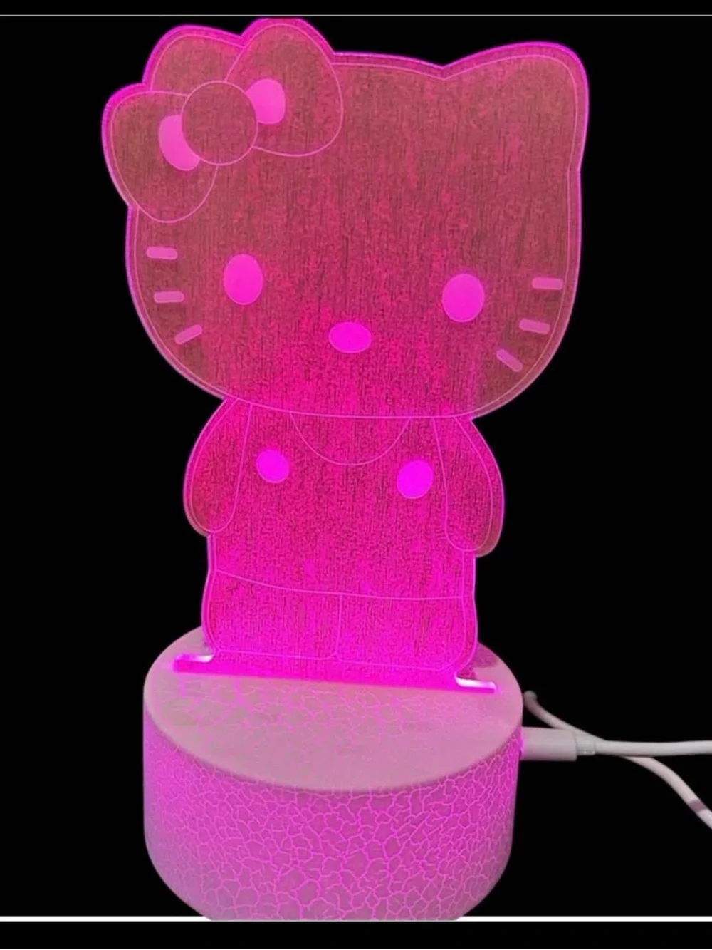 New in Box 3-D Flashing Multicolored Colorful Hello Kitty USB Bright Night Light